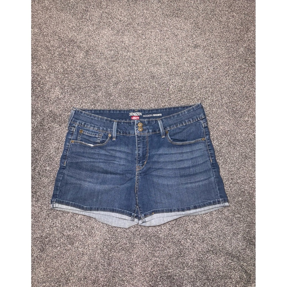 Levi Denizen Women's Blue Denim Modern Jean Shorts Size 14